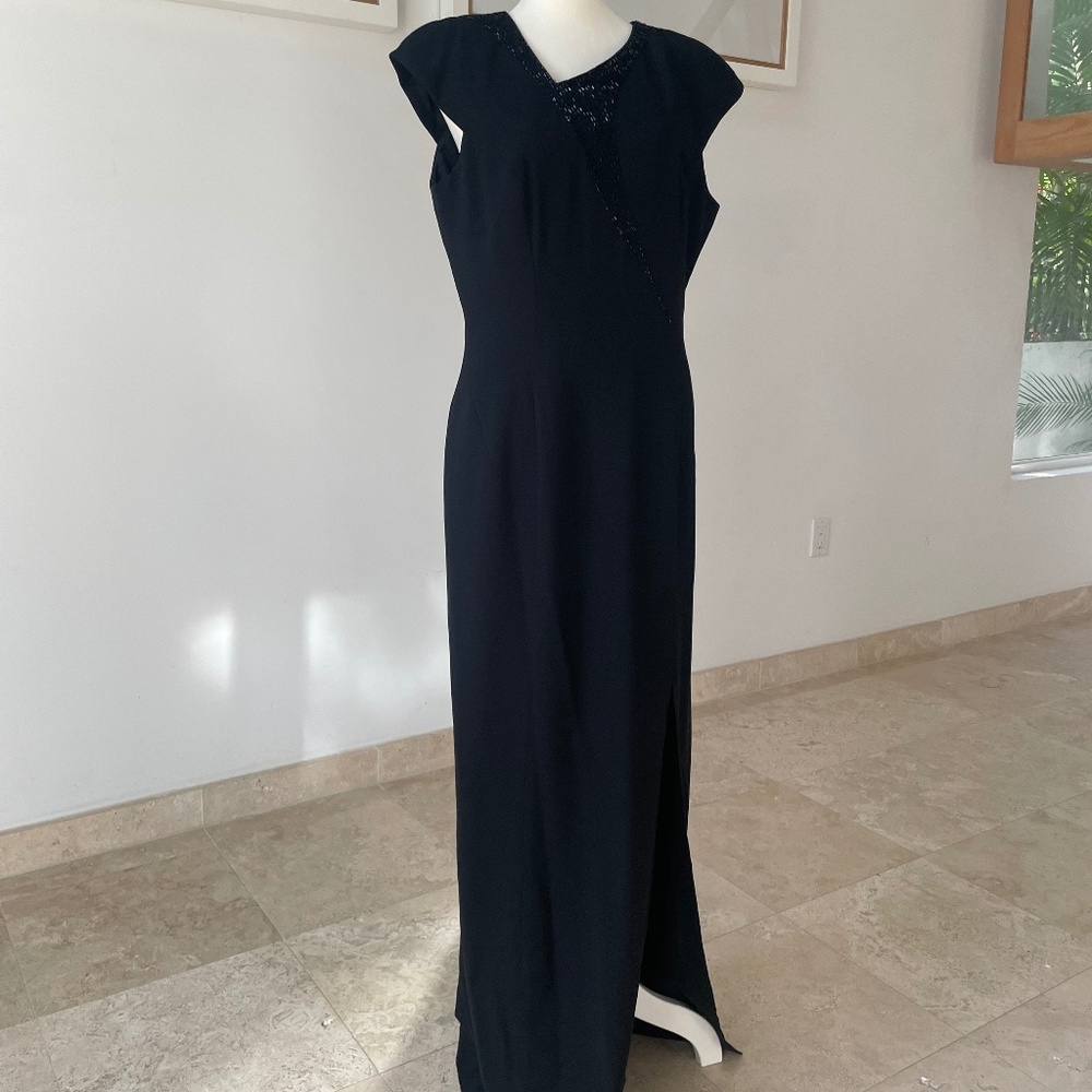 Rimini Vintage Black Evening long beaded dress
